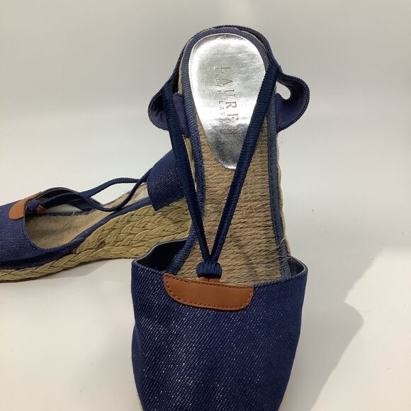 Ralph Lauren Espadrilles Wedge Platform Sandals - Picture 8 of 8